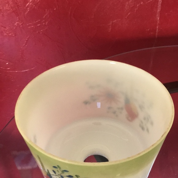 Vtg Hand Painted Parakeets Frosted Glass Ceiling Light Globe - Picture 5 of 9